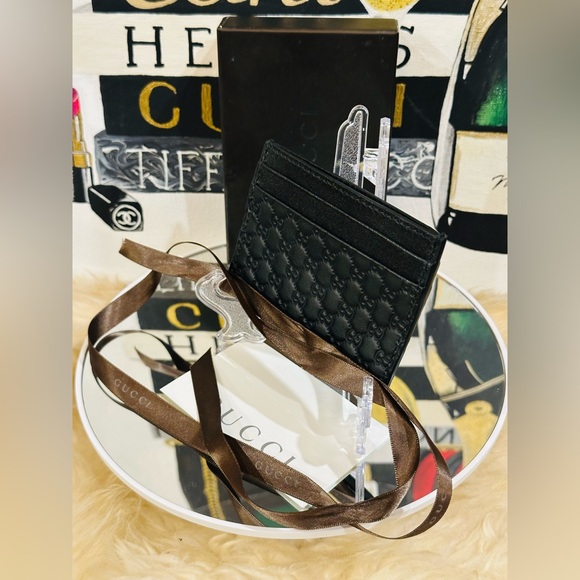 ๐GUCCI GG Micro Card Case w/Box & Ribbon Like New - Picture 7 of 10